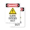 Signmission Gate Opens Out, 7 in W x Rectangle, Plastic OS-2PACK-DS-P-710-V-1722 - alternate 1